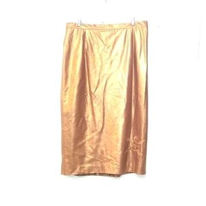 Mattina T Plus size bronze faux leather skirt Size: 22